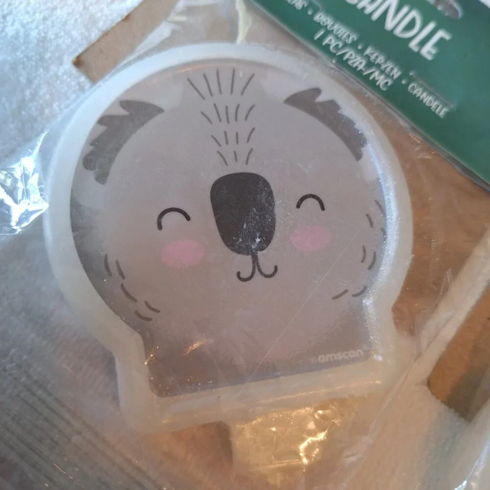 Set of 2 Koala Bear‎ Cake Candles Animal Cute Kids Birthday Party Molded